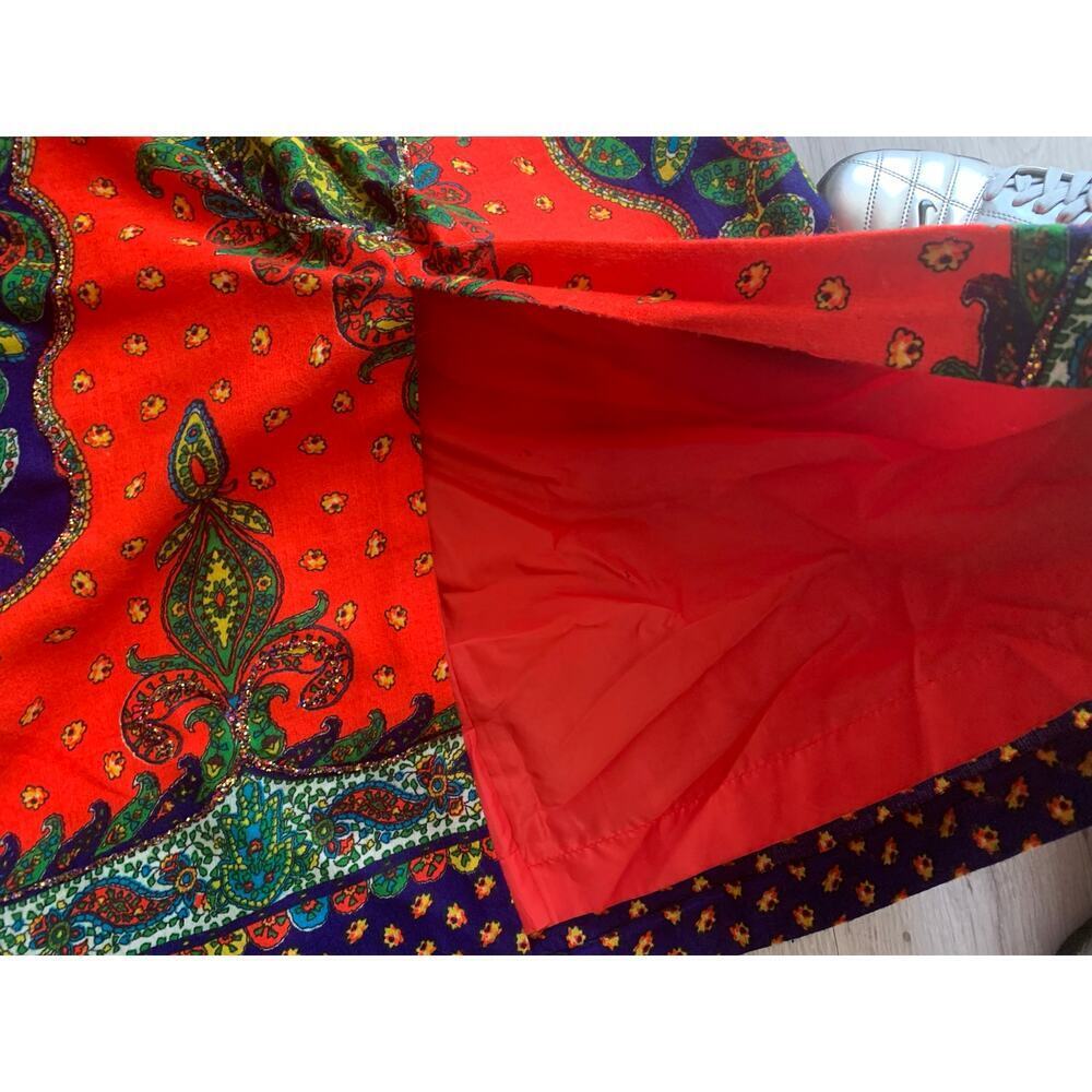 Vintage Malbe Original Glitter Paisley Psychedellic Maxi Skirt - Picture 6 of 6